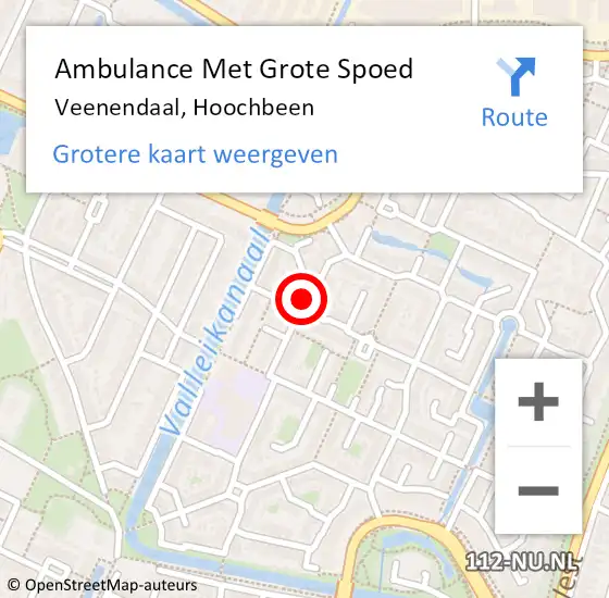 Locatie op kaart van de 112 melding: Ambulance Met Grote Spoed Naar Veenendaal, Hoochbeen op 22 oktober 2017 11:01