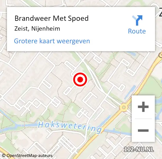 Locatie op kaart van de 112 melding: Brandweer Met Spoed Naar Zeist, Nijenheim op 22 oktober 2017 11:03