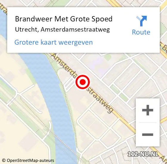 Locatie op kaart van de 112 melding: Brandweer Met Grote Spoed Naar Utrecht, Amsterdamsestraatweg op 22 oktober 2017 11:10