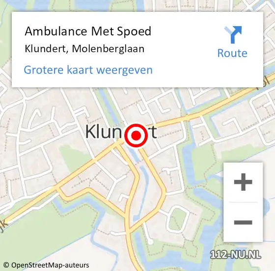 Locatie op kaart van de 112 melding: Ambulance Met Spoed Naar Klundert, Molenberglaan op 22 oktober 2017 11:32