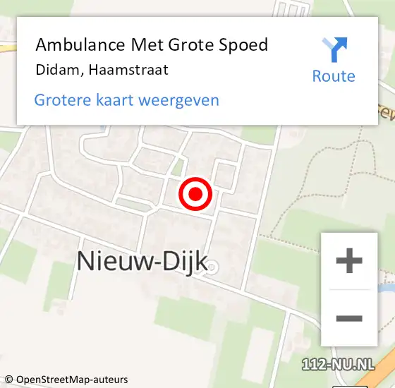 Locatie op kaart van de 112 melding: Ambulance Met Grote Spoed Naar Didam, Haamstraat op 22 oktober 2017 11:50