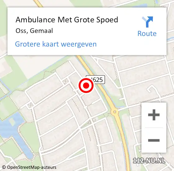 Locatie op kaart van de 112 melding: Ambulance Met Grote Spoed Naar Oss, Gemaal op 22 oktober 2017 12:21