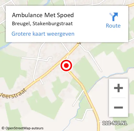 Locatie op kaart van de 112 melding: Ambulance Met Spoed Naar Breugel, Stakenburgstraat op 22 oktober 2017 14:33