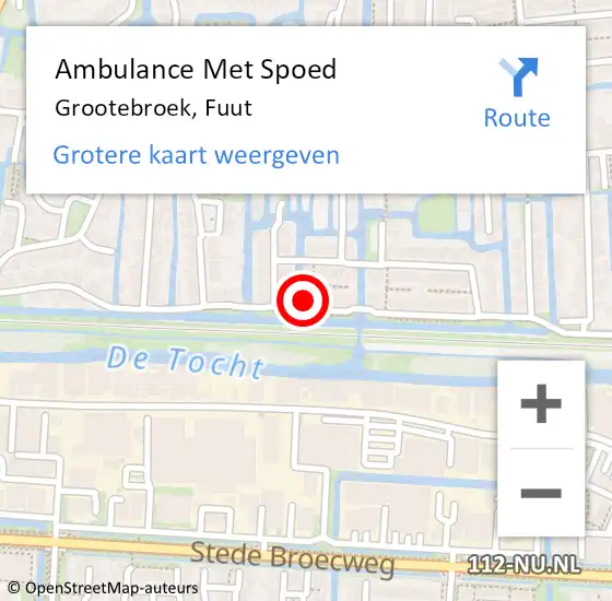 Locatie op kaart van de 112 melding: Ambulance Met Spoed Naar Grootebroek, Fuut op 22 oktober 2017 14:48