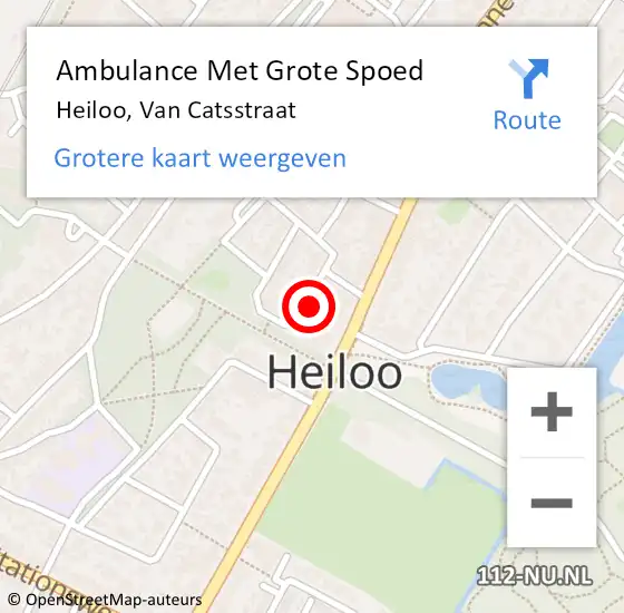 Locatie op kaart van de 112 melding: Ambulance Met Grote Spoed Naar Heiloo, Van Catsstraat op 22 oktober 2017 16:45