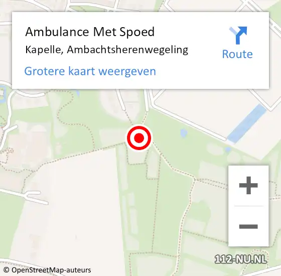 Locatie op kaart van de 112 melding: Ambulance Met Spoed Naar Kapelle, Ambachtsherenwegeling op 22 oktober 2017 18:19