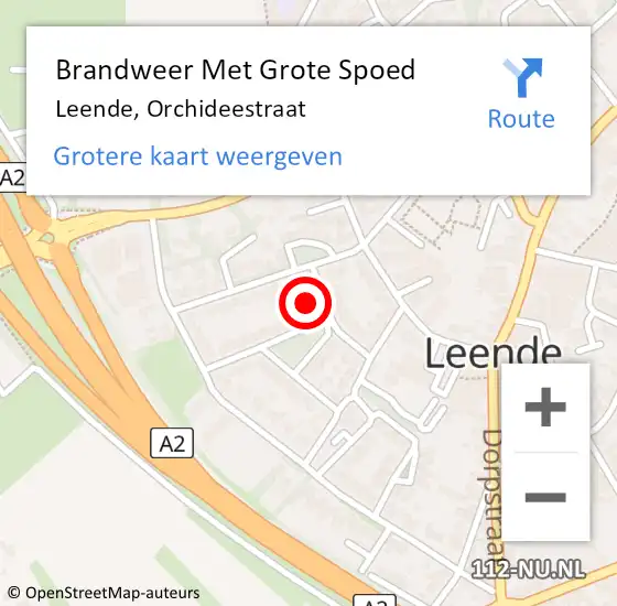 Locatie op kaart van de 112 melding: Brandweer Met Grote Spoed Naar Leende, Orchideestraat op 22 oktober 2017 18:43