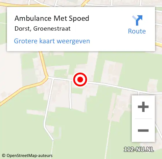 Locatie op kaart van de 112 melding: Ambulance Met Spoed Naar Dorst, Groenestraat op 22 oktober 2017 18:50