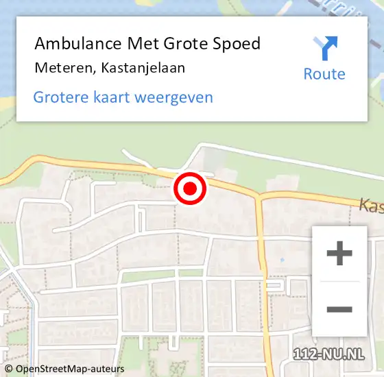 Locatie op kaart van de 112 melding: Ambulance Met Grote Spoed Naar Meteren, Kastanjelaan op 22 oktober 2017 19:54