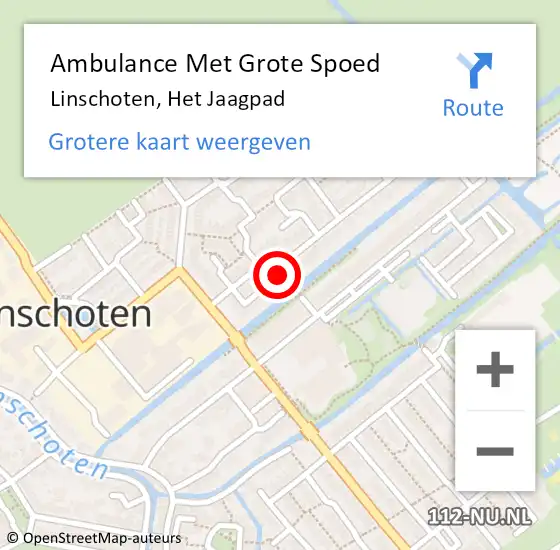 Locatie op kaart van de 112 melding: Ambulance Met Grote Spoed Naar Linschoten, Het Jaagpad op 22 oktober 2017 19:59