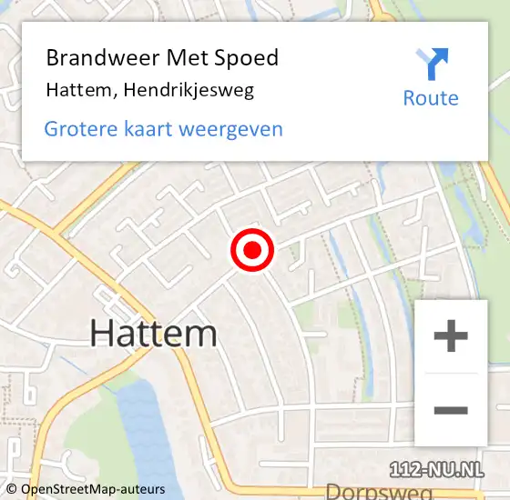 Locatie op kaart van de 112 melding: Brandweer Met Spoed Naar Hattem, Hendrikjesweg op 22 oktober 2017 22:15