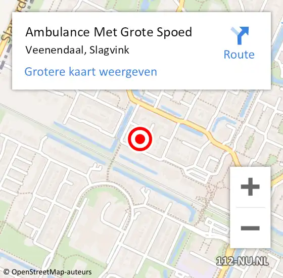 Locatie op kaart van de 112 melding: Ambulance Met Grote Spoed Naar Veenendaal, Slagvink op 23 oktober 2017 02:27