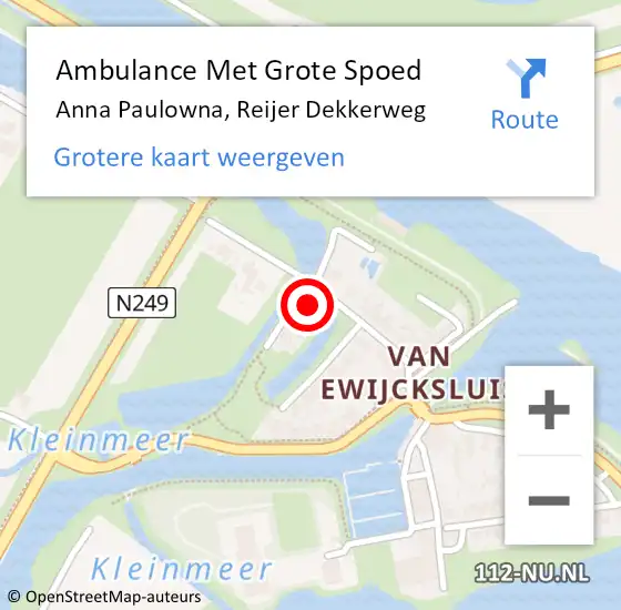 Locatie op kaart van de 112 melding: Ambulance Met Grote Spoed Naar Anna Paulowna, Reijer Dekkerweg op 23 oktober 2017 04:32