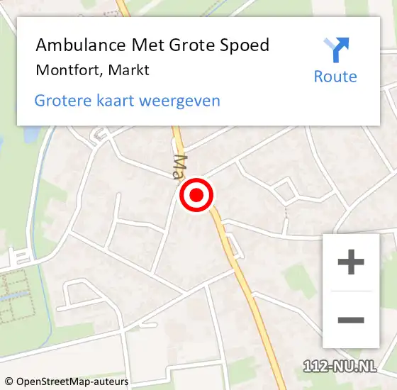 Locatie op kaart van de 112 melding: Ambulance Met Grote Spoed Naar Montfort, Markt op 23 oktober 2017 04:49