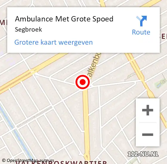 Locatie op kaart van de 112 melding: Ambulance Met Grote Spoed Naar Segbroek op 4 februari 2014 23:25