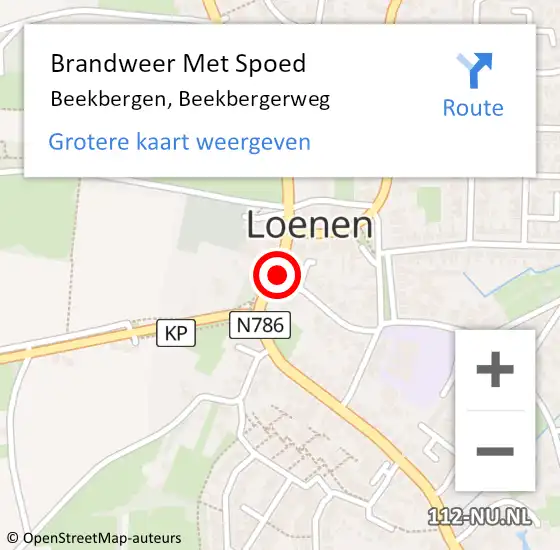 Locatie op kaart van de 112 melding: Brandweer Met Spoed Naar Beekbergen, Beekbergerweg op 23 oktober 2017 06:54