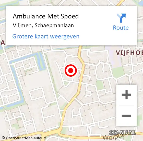 Locatie op kaart van de 112 melding: Ambulance Met Spoed Naar Vlijmen, Schaepmanlaan op 23 oktober 2017 07:41