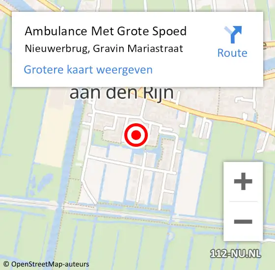 Locatie op kaart van de 112 melding: Ambulance Met Grote Spoed Naar Nieuwerbrug, Gravin Mariastraat op 23 oktober 2017 07:46