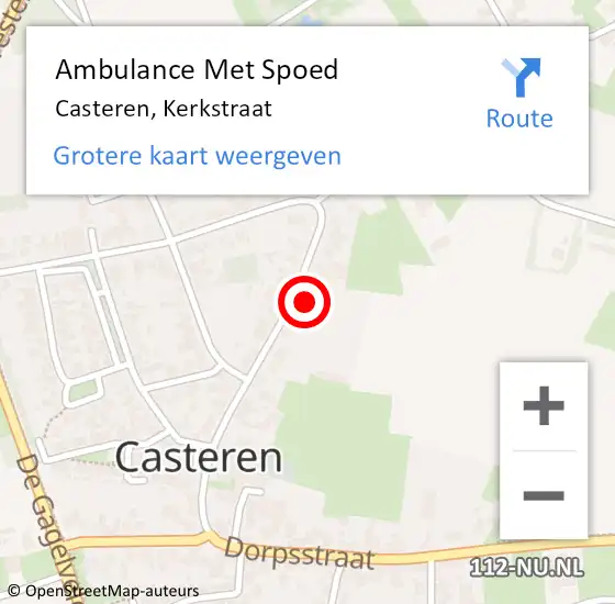 Locatie op kaart van de 112 melding: Ambulance Met Spoed Naar Casteren, Kerkstraat op 23 oktober 2017 08:25