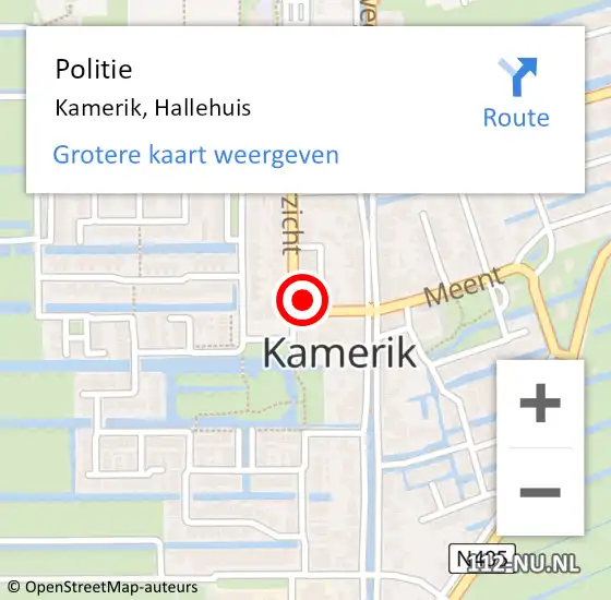 Locatie op kaart van de 112 melding: Politie Kamerik, Hallehuis op 23 oktober 2017 10:00