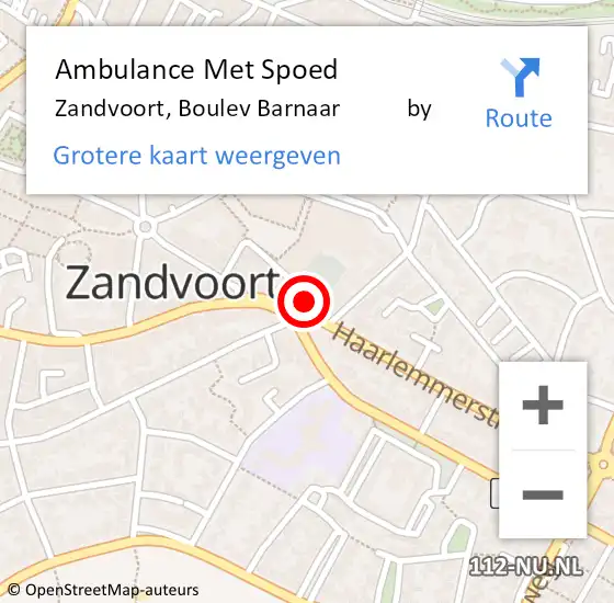 Locatie op kaart van de 112 melding: Ambulance Met Spoed Naar Zandvoort, Boulevard Paulus Loot    by op 23 oktober 2017 10:37