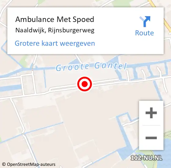 Locatie op kaart van de 112 melding: Ambulance Met Spoed Naar Naaldwijk, Rijnsburgerweg op 23 oktober 2017 10:51