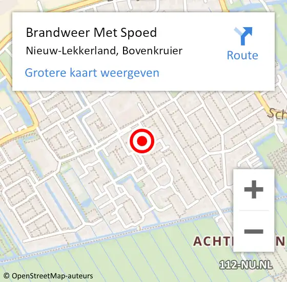 Locatie op kaart van de 112 melding: Brandweer Met Spoed Naar Nieuw-Lekkerland, Bovenkruier op 23 oktober 2017 13:00