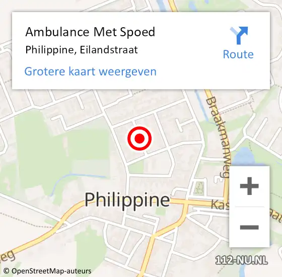 Locatie op kaart van de 112 melding: Ambulance Met Spoed Naar Philippine, Eilandstraat op 23 oktober 2017 13:55