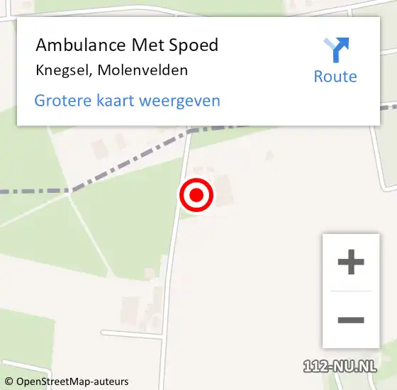 Locatie op kaart van de 112 melding: Ambulance Met Spoed Naar Knegsel, Molenvelden op 23 oktober 2017 14:07