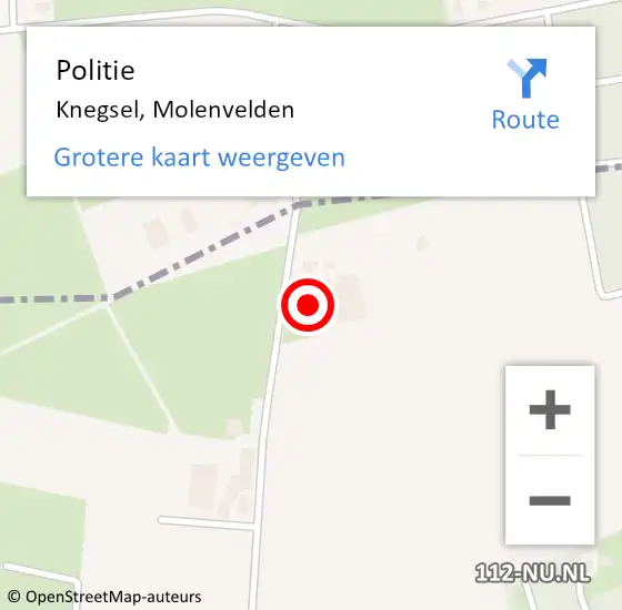 Locatie op kaart van de 112 melding: Politie Knegsel, Molenvelden op 23 oktober 2017 14:10