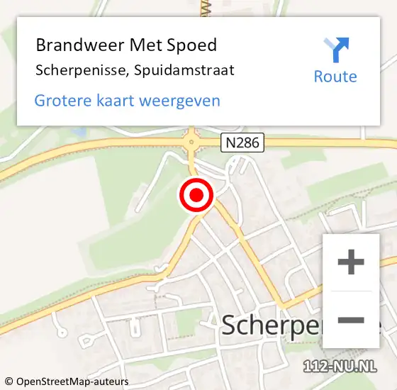 Locatie op kaart van de 112 melding: Brandweer Met Spoed Naar Scherpenisse, Spuidamstraat op 23 oktober 2017 14:59