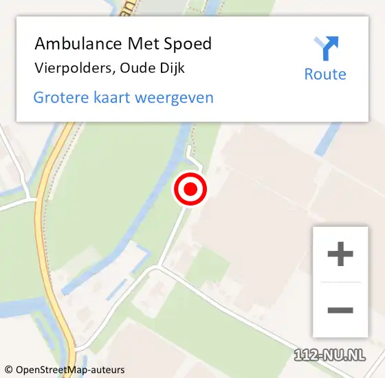 Locatie op kaart van de 112 melding: Ambulance Met Spoed Naar Vierpolders, Oude Dijk op 23 oktober 2017 15:18