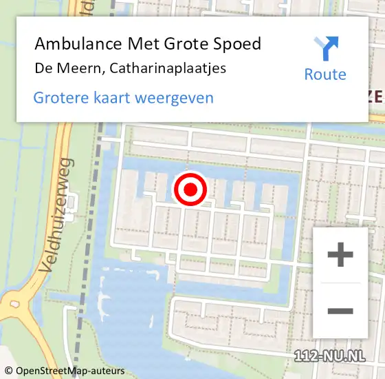 Locatie op kaart van de 112 melding: Ambulance Met Grote Spoed Naar De Meern, Catharinaplaatjes op 23 oktober 2017 15:53