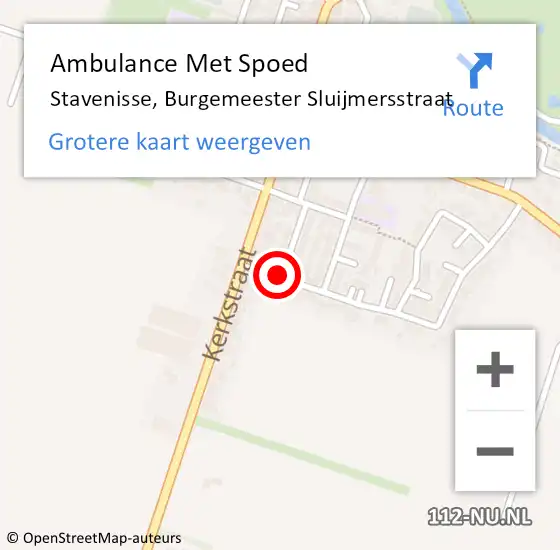 Locatie op kaart van de 112 melding: Ambulance Met Spoed Naar Stavenisse, Burgemeester Sluijmersstraat op 23 oktober 2017 16:43