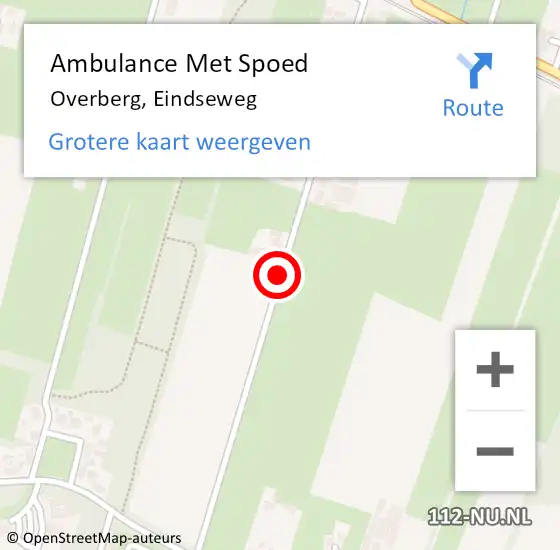 Locatie op kaart van de 112 melding: Ambulance Met Spoed Naar Overberg, Eindseweg op 23 oktober 2017 18:35