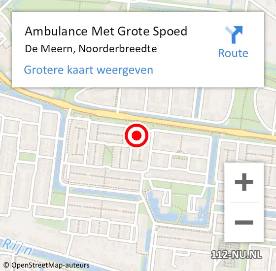 Locatie op kaart van de 112 melding: Ambulance Met Grote Spoed Naar De Meern, Noorderbreedte op 23 oktober 2017 20:13