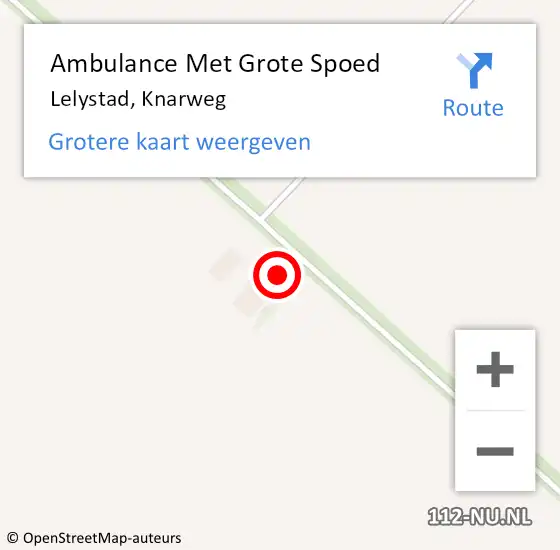 Locatie op kaart van de 112 melding: Ambulance Met Grote Spoed Naar Lelystad, Knarweg op 23 oktober 2017 21:15