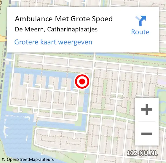 Locatie op kaart van de 112 melding: Ambulance Met Grote Spoed Naar De Meern, Catharinaplaatjes op 23 oktober 2017 23:06