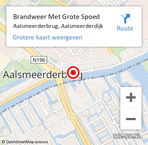 Locatie op kaart van de 112 melding: Brandweer Met Grote Spoed Naar Aalsmeerderbrug, Aalsmeerderdijk op 24 oktober 2017 01:35