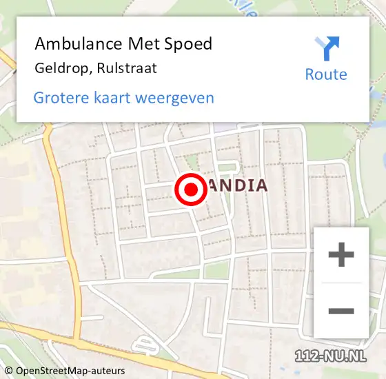 Locatie op kaart van de 112 melding: Ambulance Met Spoed Naar Geldrop, Rulstraat op 24 oktober 2017 02:19