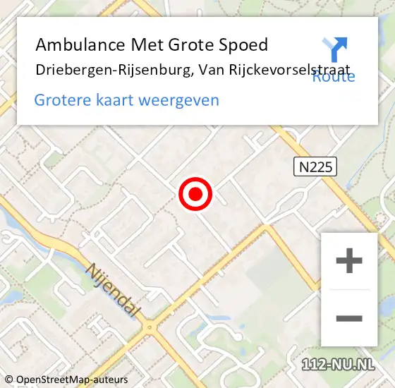 Locatie op kaart van de 112 melding: Ambulance Met Grote Spoed Naar Driebergen-Rijsenburg, Van Rijckevorselstraat op 5 februari 2014 05:31