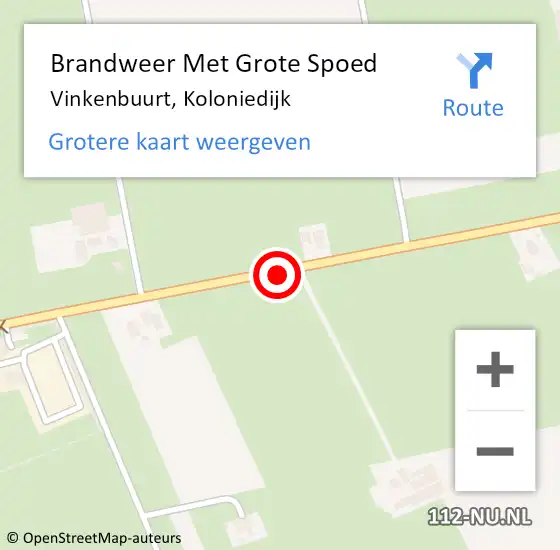 Locatie op kaart van de 112 melding: Brandweer Met Grote Spoed Naar Vinkenbuurt, Koloniedijk op 24 oktober 2017 05:27