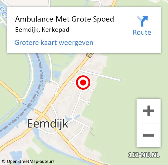 Locatie op kaart van de 112 melding: Ambulance Met Grote Spoed Naar Eemdijk, Kerkepad op 24 oktober 2017 07:25