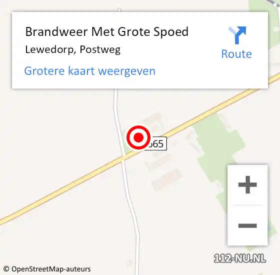 Locatie op kaart van de 112 melding: Brandweer Met Grote Spoed Naar Lewedorp, Postweg op 24 oktober 2017 07:53