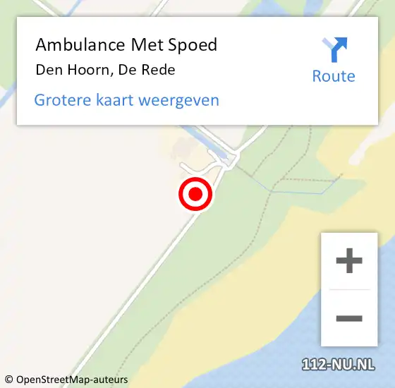 Locatie op kaart van de 112 melding: Ambulance Met Spoed Naar Den Hoorn, De Rede op 24 oktober 2017 08:48