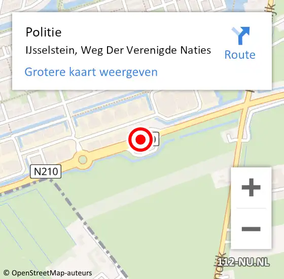 Locatie op kaart van de 112 melding: Politie IJsselstein, Weg Der Verenigde Naties op 24 oktober 2017 08:56