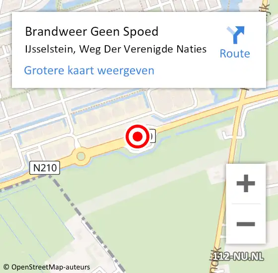 Locatie op kaart van de 112 melding: Brandweer Geen Spoed Naar IJsselstein, Weg Der Verenigde Naties op 24 oktober 2017 08:56