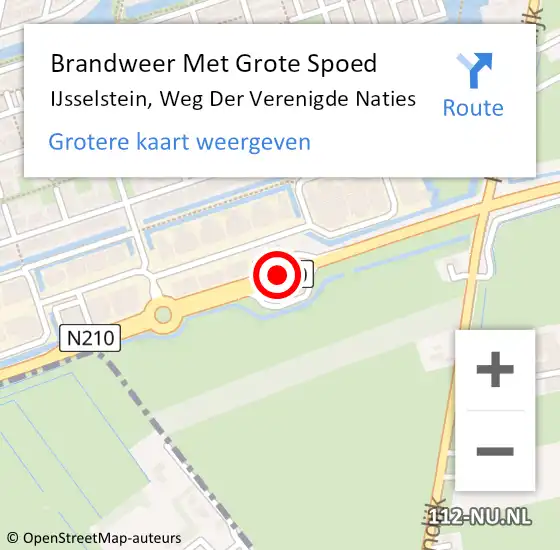 Locatie op kaart van de 112 melding: Brandweer Met Grote Spoed Naar IJsselstein, Weg Der Verenigde Naties op 24 oktober 2017 09:05