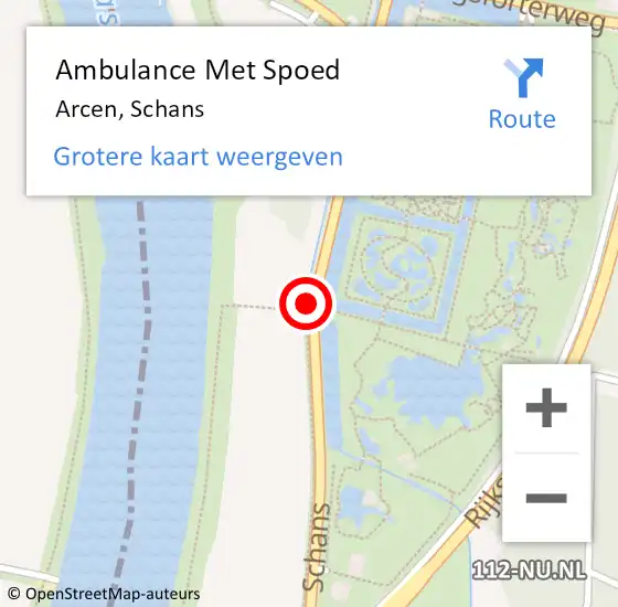 Locatie op kaart van de 112 melding: Ambulance Met Spoed Naar Schans op 24 oktober 2017 09:09