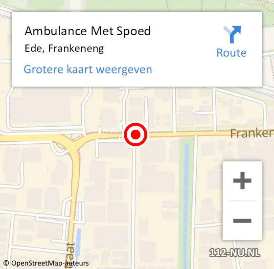 Locatie op kaart van de 112 melding: Ambulance Met Spoed Naar Ede, Frankeneng op 24 oktober 2017 09:19